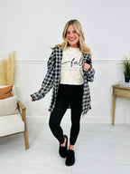 Falling For Flannel Hooded Shacket in Black