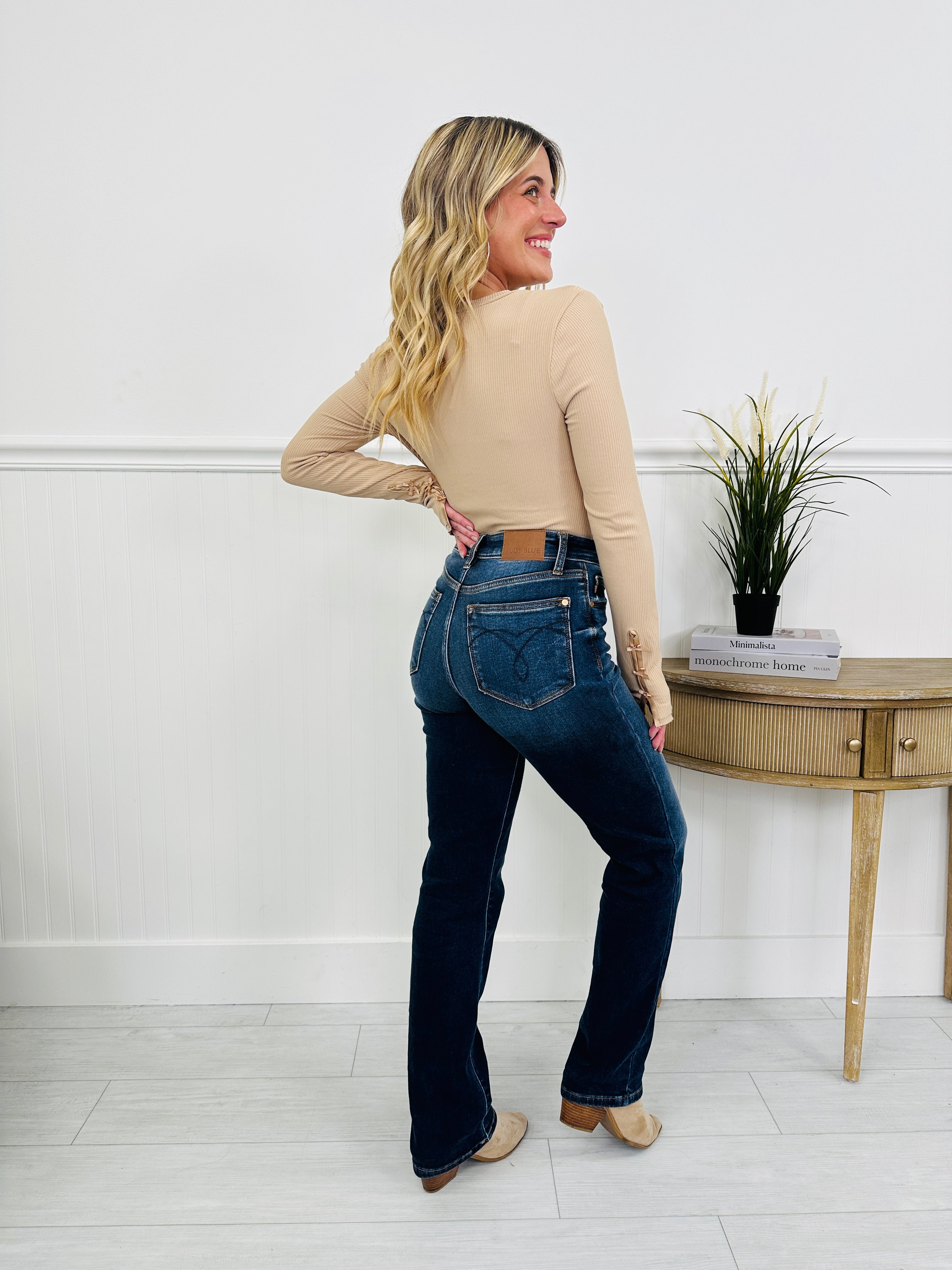 Judy Blue Snug in Style Thermal Straight Jeans