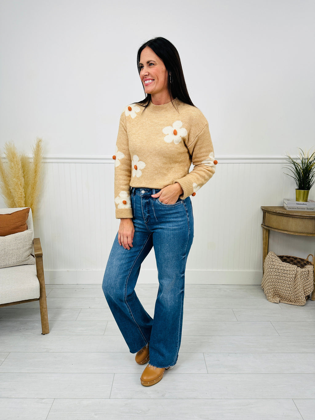 At The Front Wide Leg Tummy Control Jeans