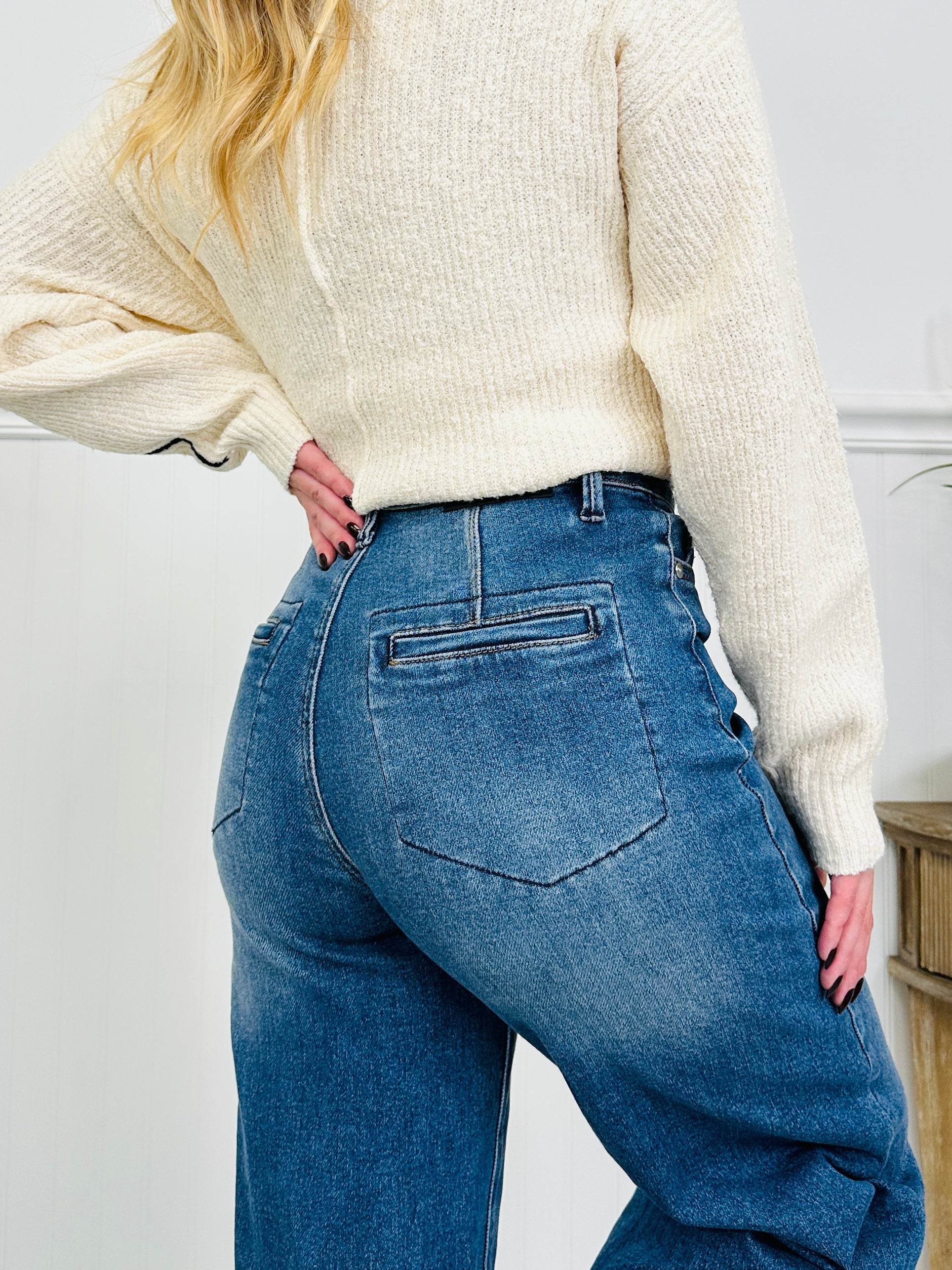 Judy Blue Touch of The Button Column Jeans