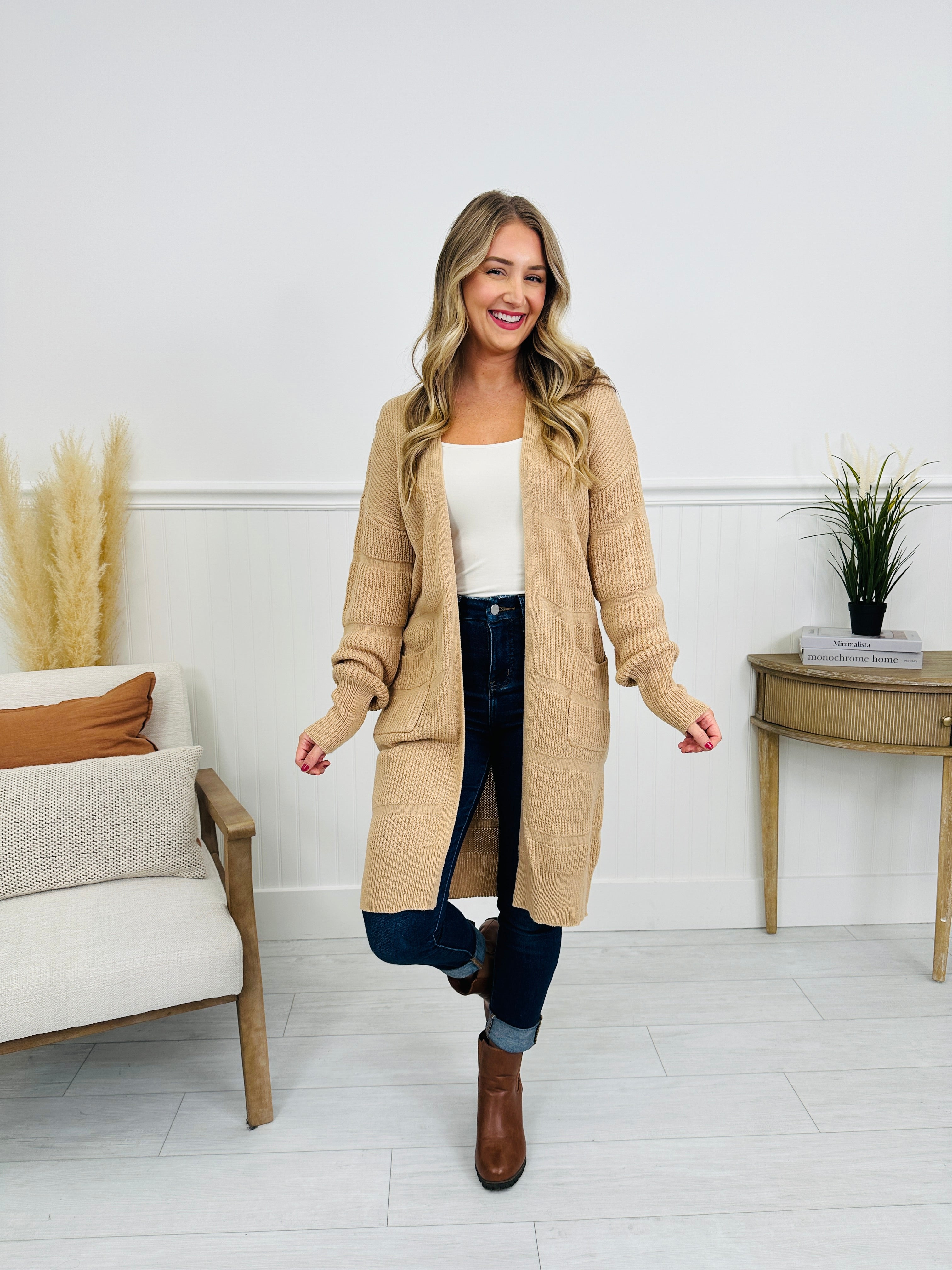 Pockets Full Of Calm Cardigan in Taupe