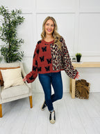 All Mixed Up Sweater in Rust Leopard