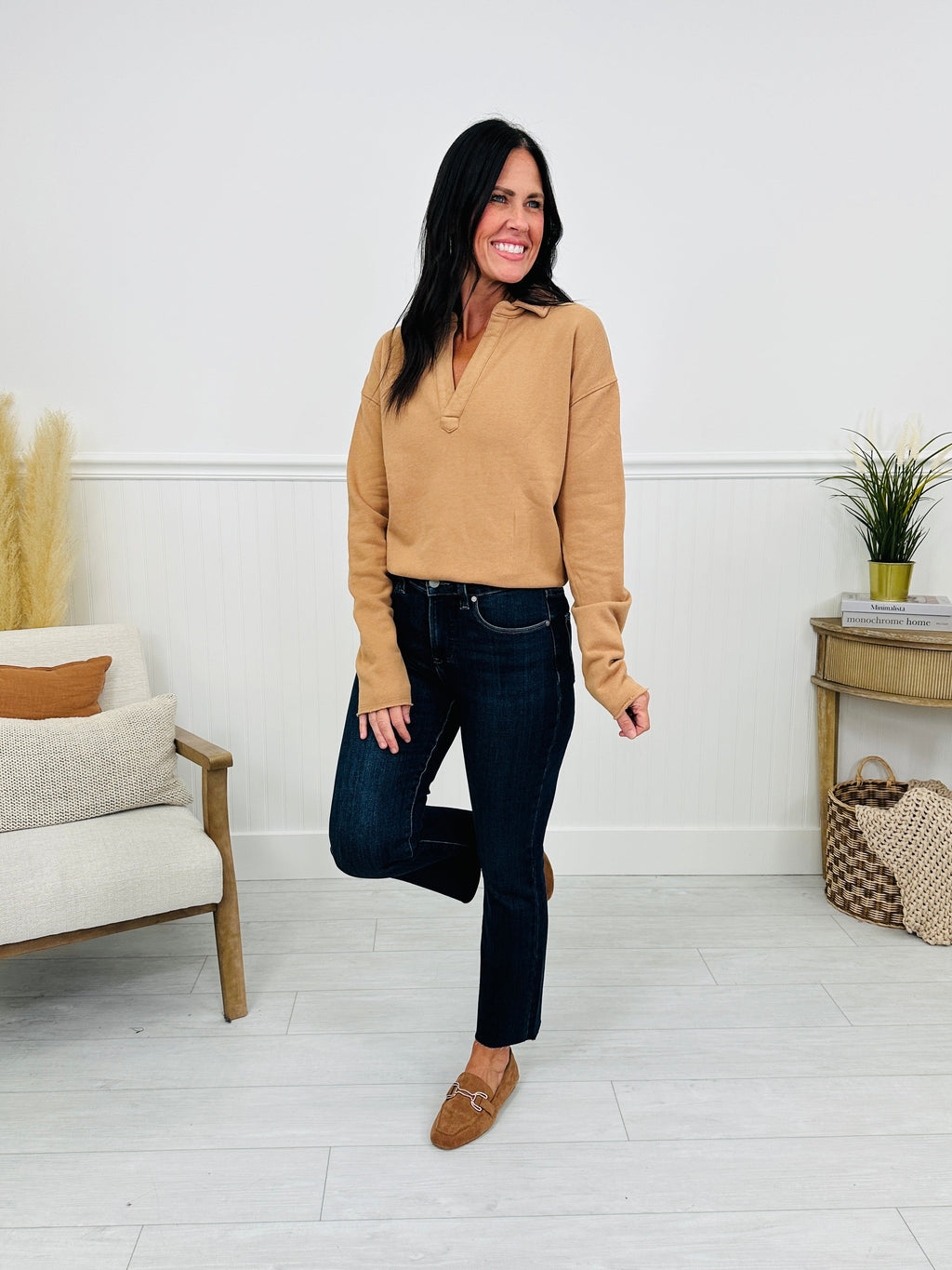 Feeling Fall Cropped Straight Tummy Control Jeans