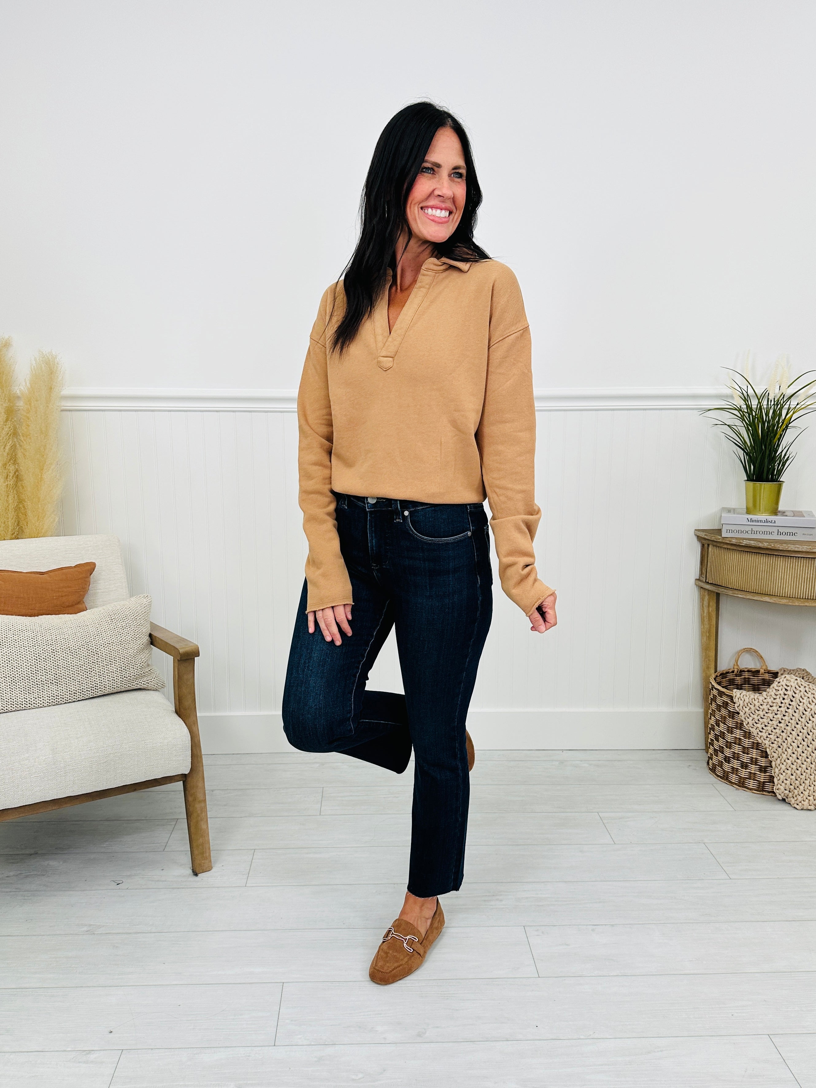 Feeling Fall Cropped Straight Tummy Control Jeans