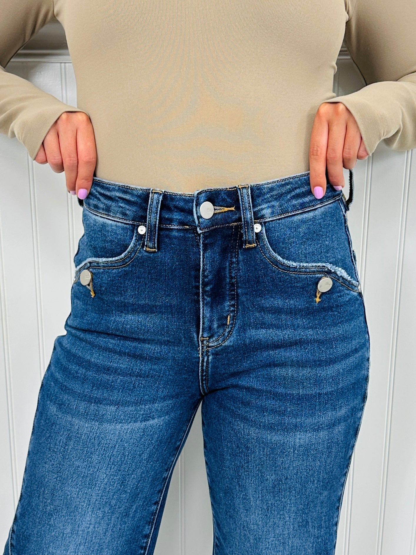 Caught Your Attention Straight Tummy Control Jeans