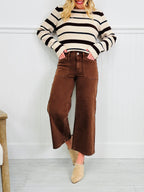 Judy Blue Melt In Your Mouth Chocolate Wide Leg Cropped Jeans