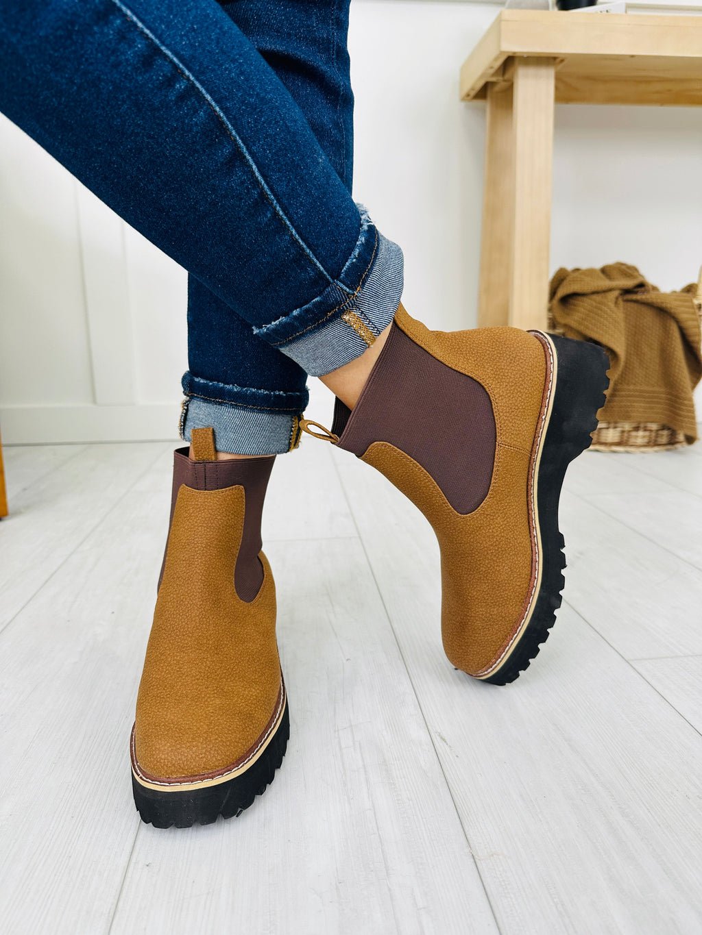 Uptown Ground Booties in Tan