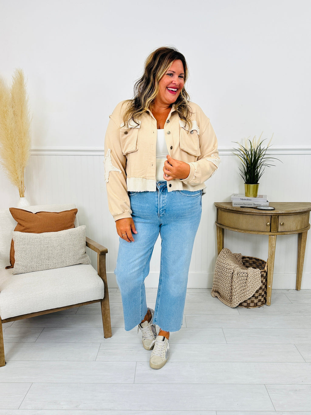 Time To Unwind Cropped Slim Fit Wide Leg Jeans