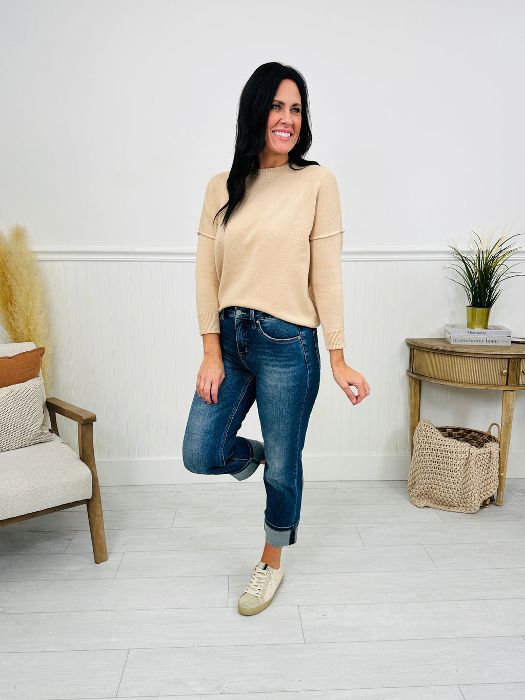 Can't Cuff This Tummy Control Slim Straight Jeans