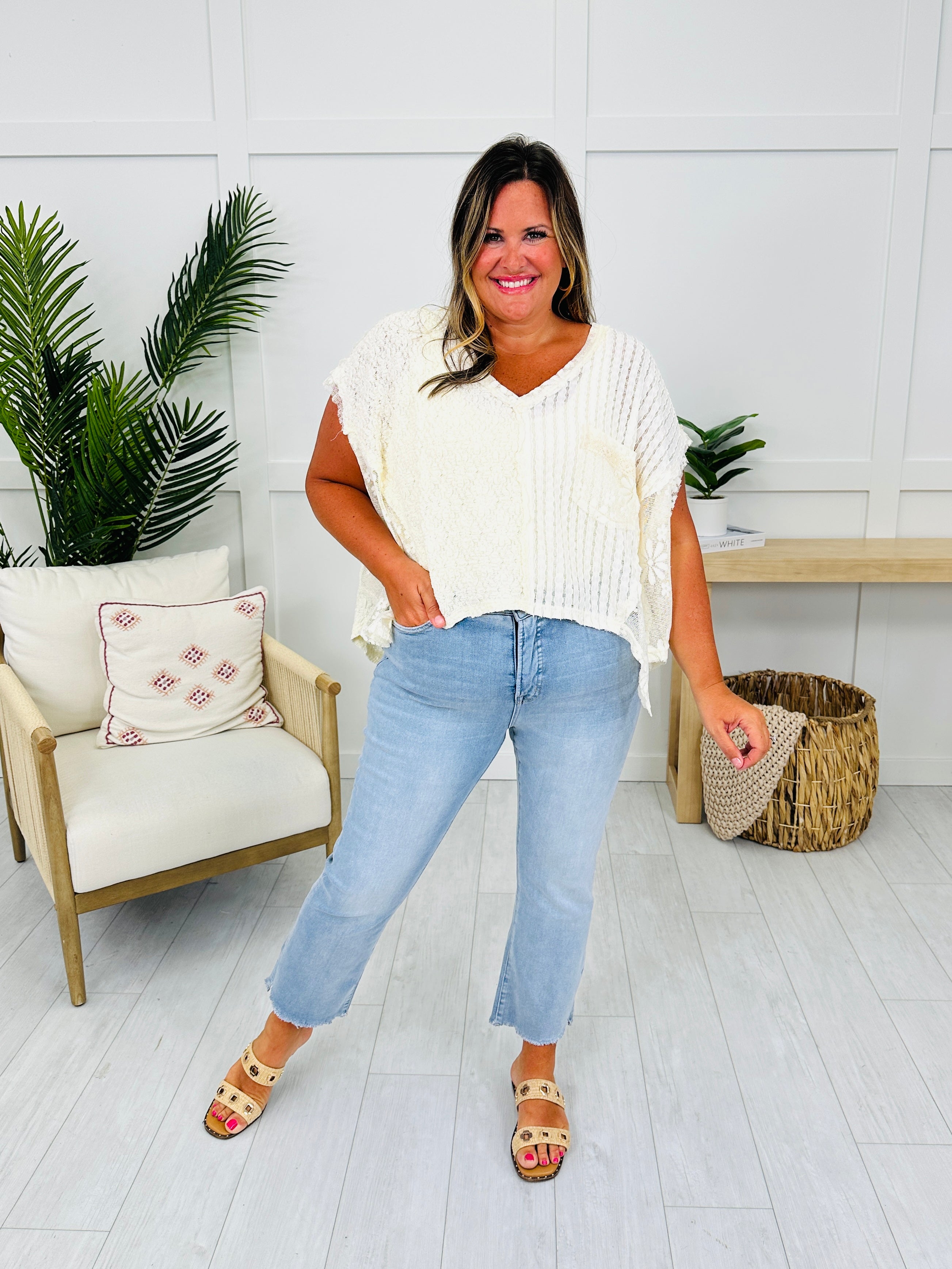 One Step Ahead Tummy Control Cropped Step Hem Jeans