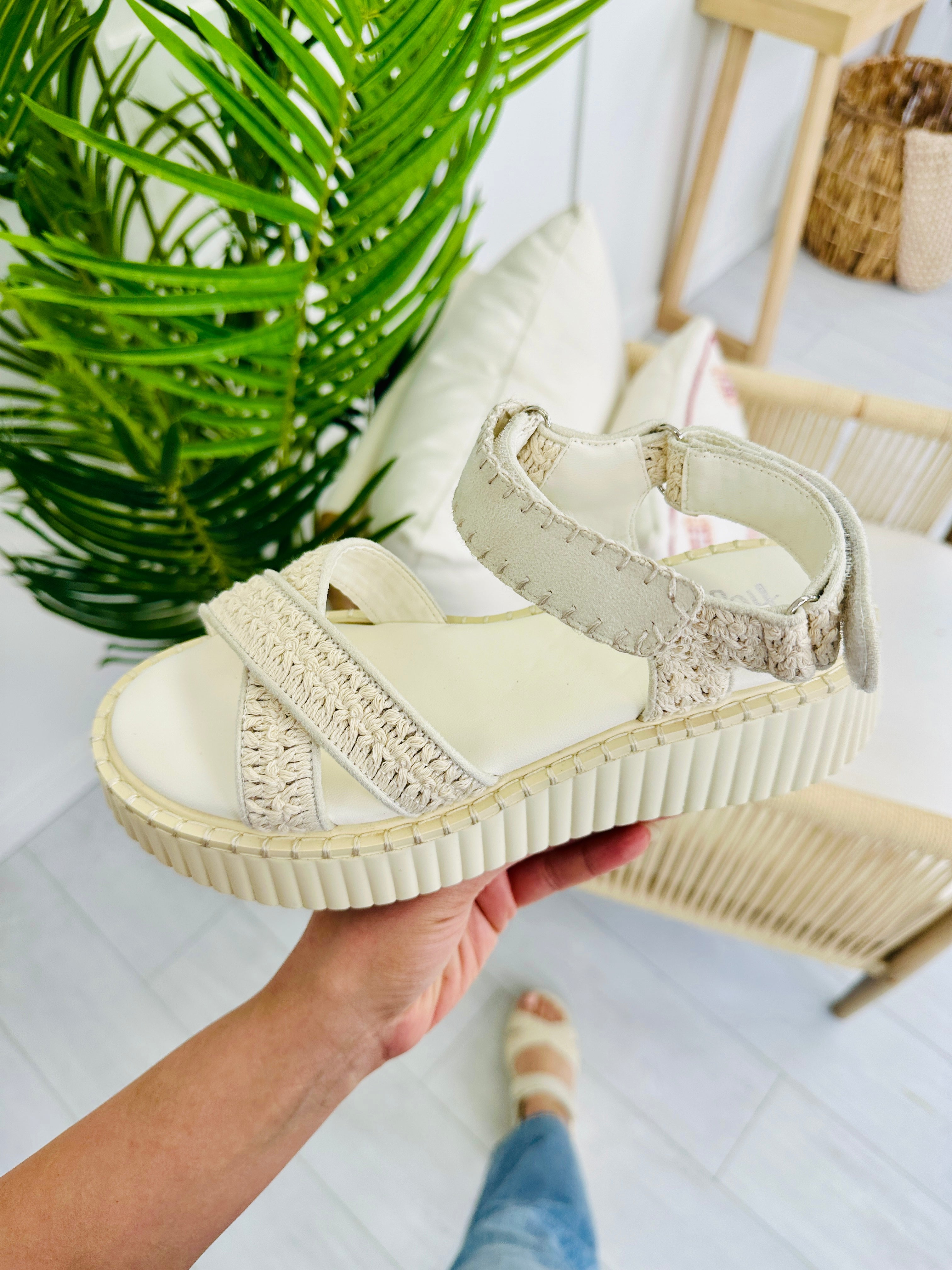 The Woven Way Wedges In White