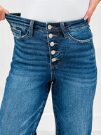 Judy Blue On The Fly Cropped Wide Leg Jeans