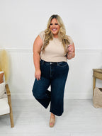 Fall Into Place Tummy Control Wide Leg Crop Jeans