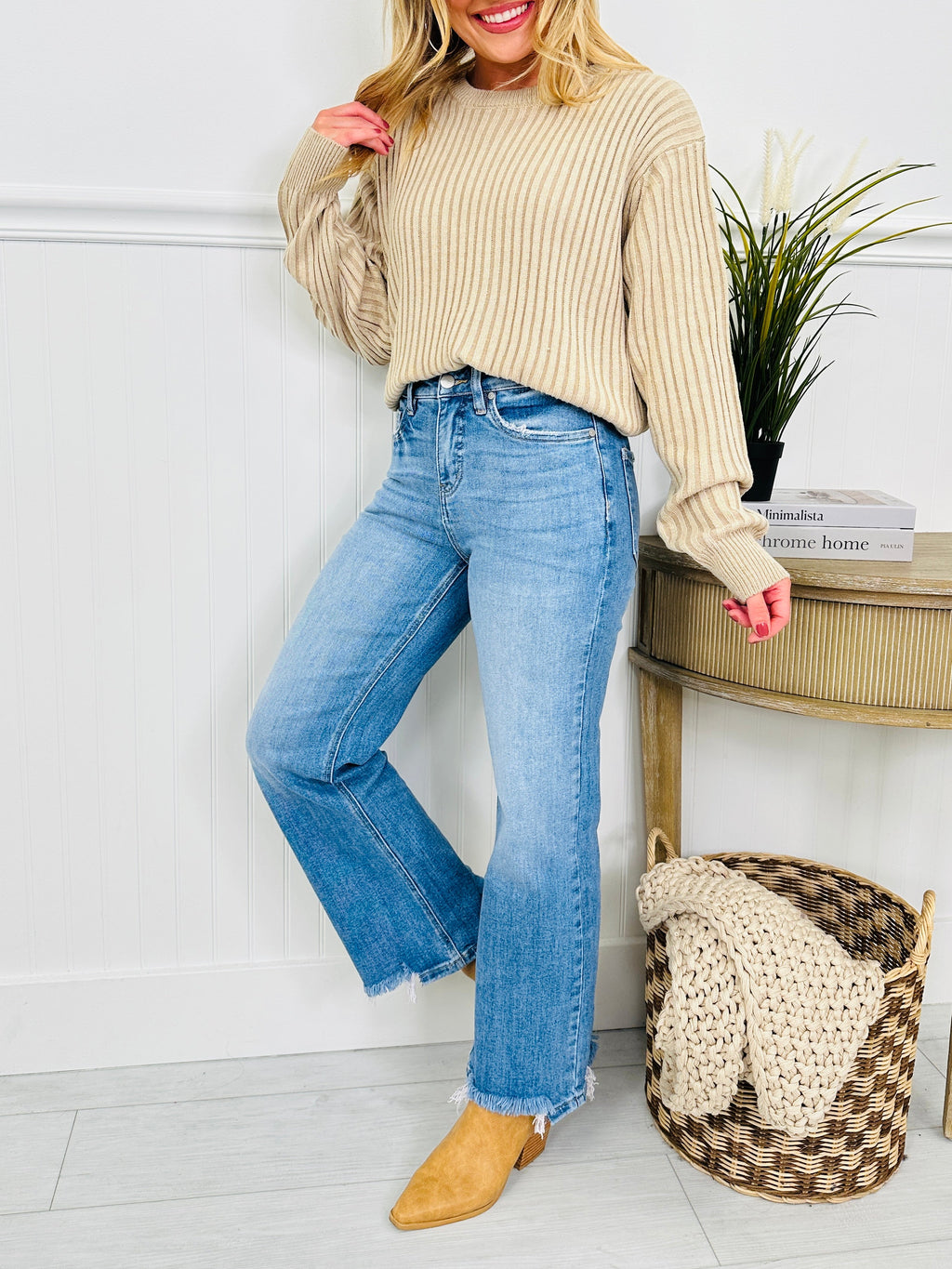 Fashionably Late Straight Tummy Control Jeans