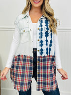 Check Me Later Vest in Navy