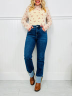 Stay Cuffed Tummy Control Mom Jeans