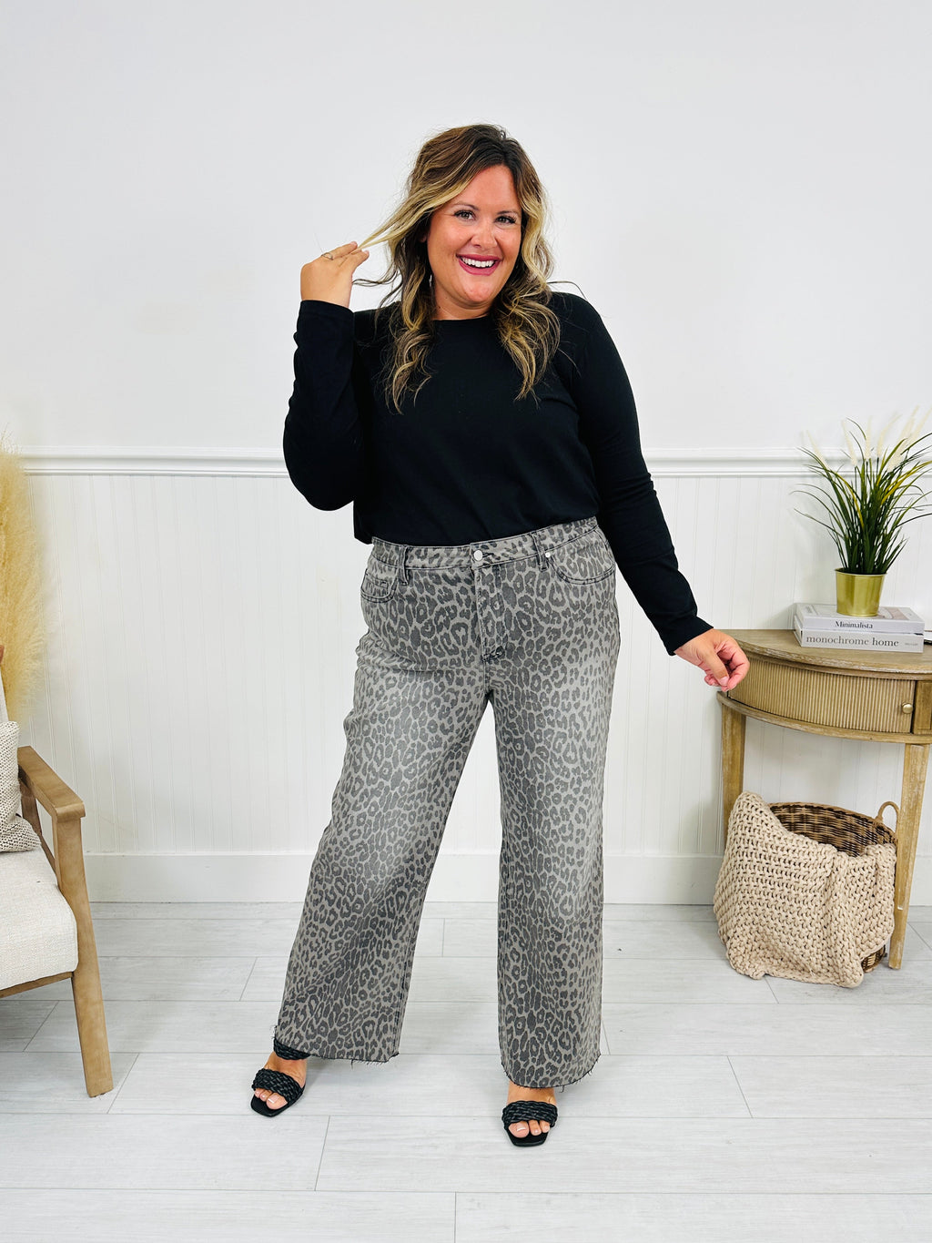 Wild Thing Tummy Control Grey Leopard Jeans