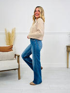 Go Into Detail Tummy Control Wide Leg Jeans
