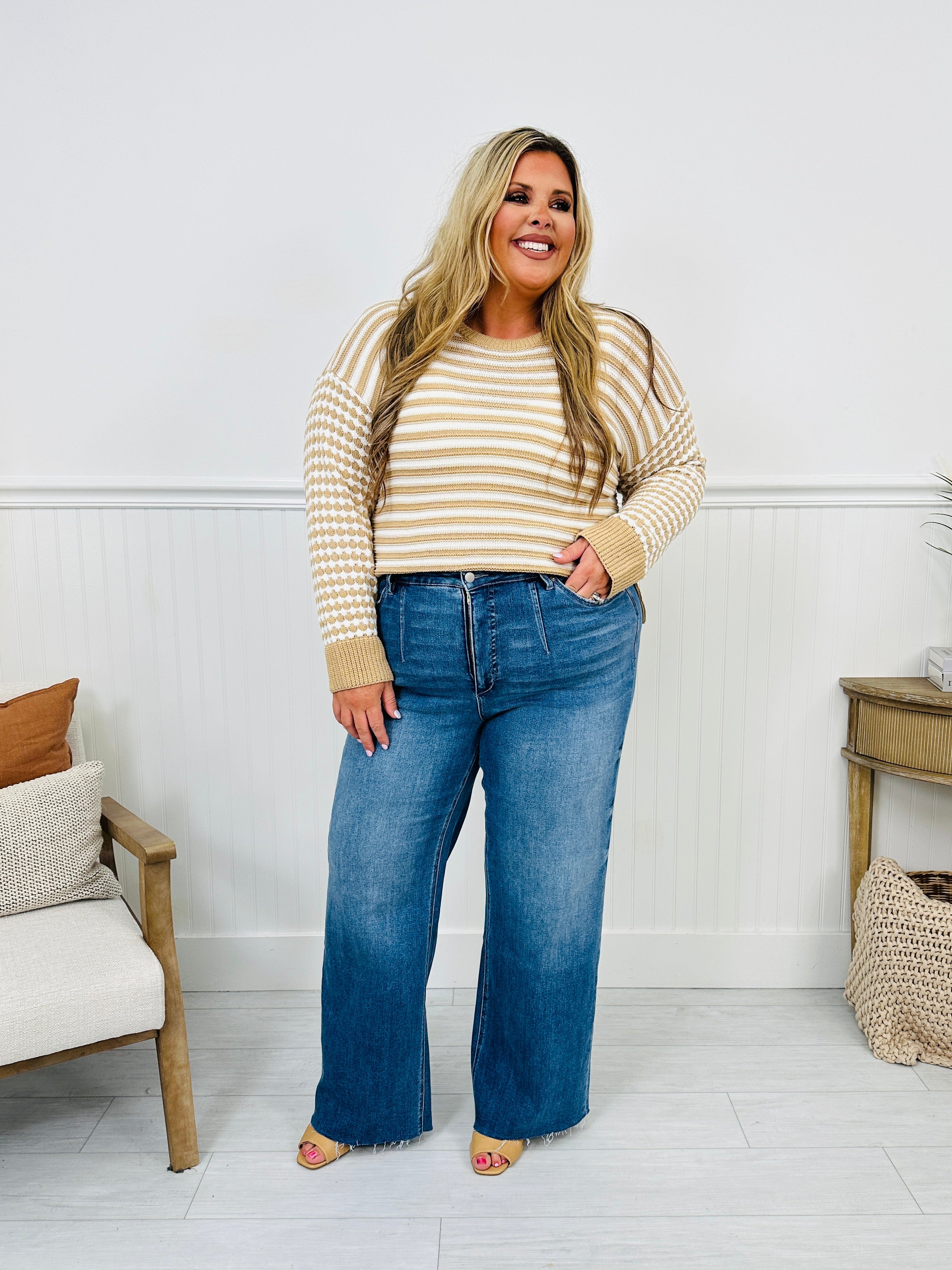 At The Front Wide Leg Tummy Control Jeans