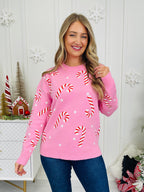 Peppermint Parade Sweater in Pink