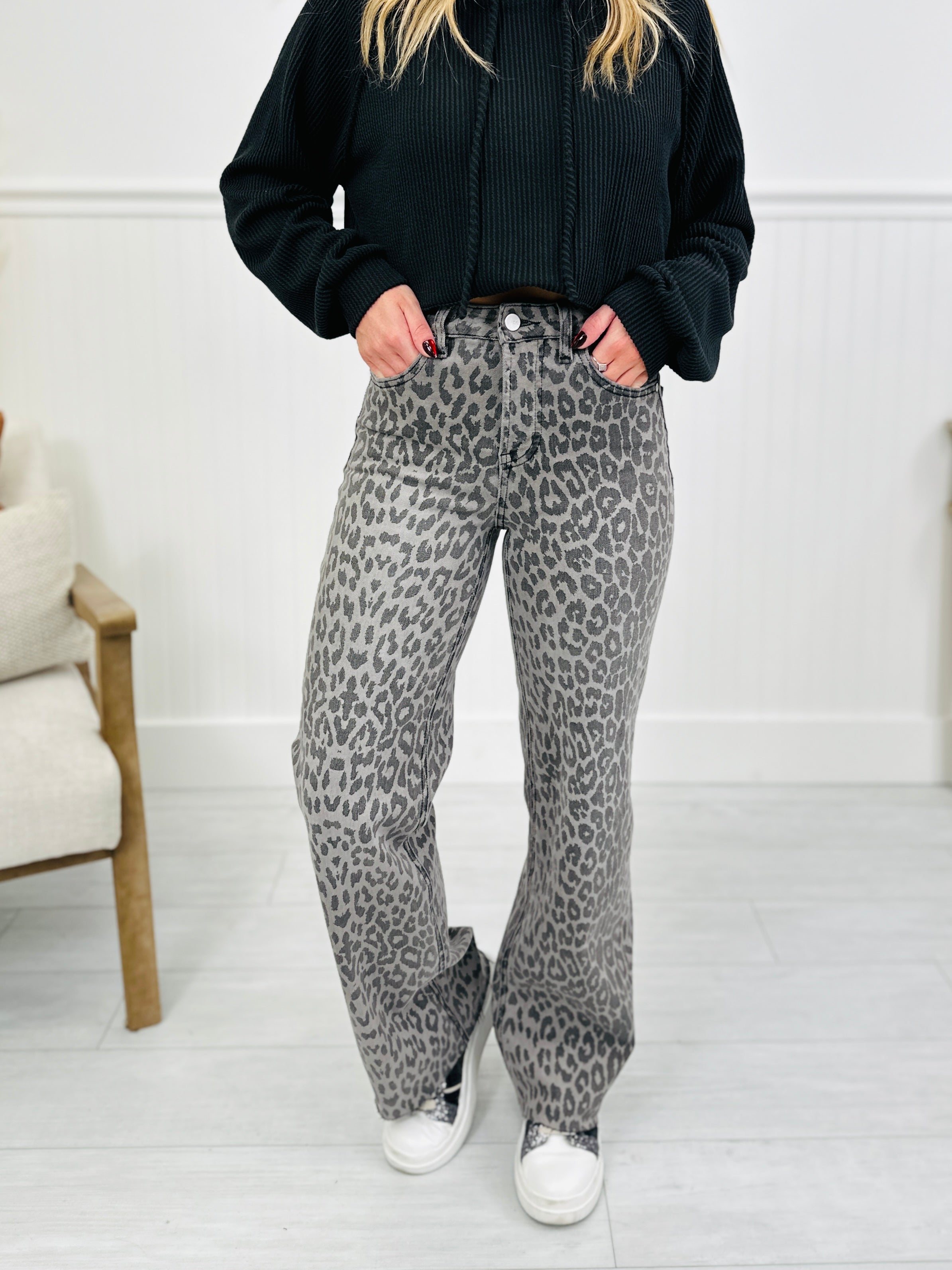 Wild Thing Tummy Control Grey Leopard Jeans