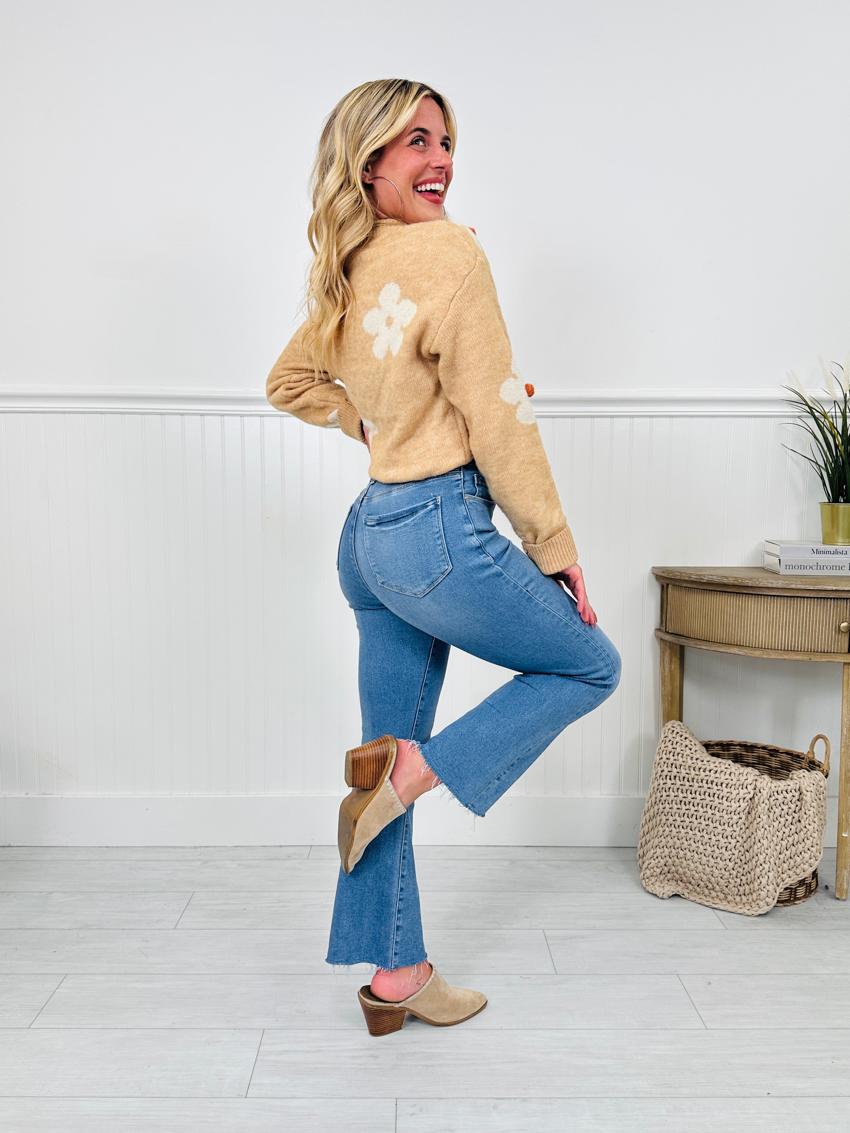 Soft Spot Tummy Control Cropped Kick Flare Jeans