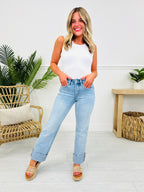 Feeling Brand New Slim Wide Leg Tummy Control Jeans