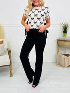 Fade To Black Tummy Control Slim Wide Leg Black Jeans