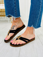 Sandy Strides Flip Flops in Black