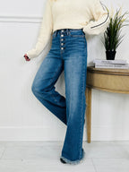 Judy Blue Touch of The Button Column Jeans