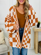The Final Checkpoint Cardigan in Rust Combo