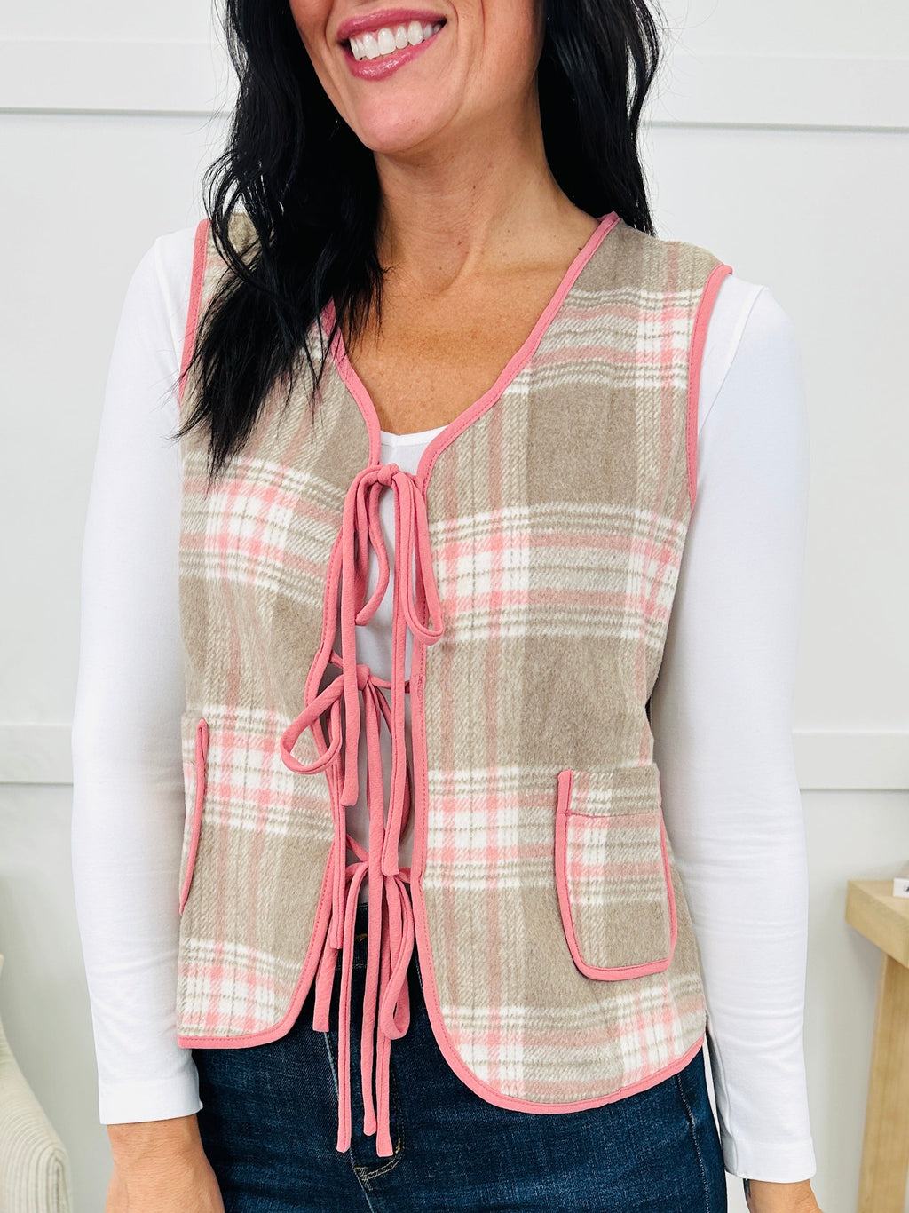 Checked Romance Vest
