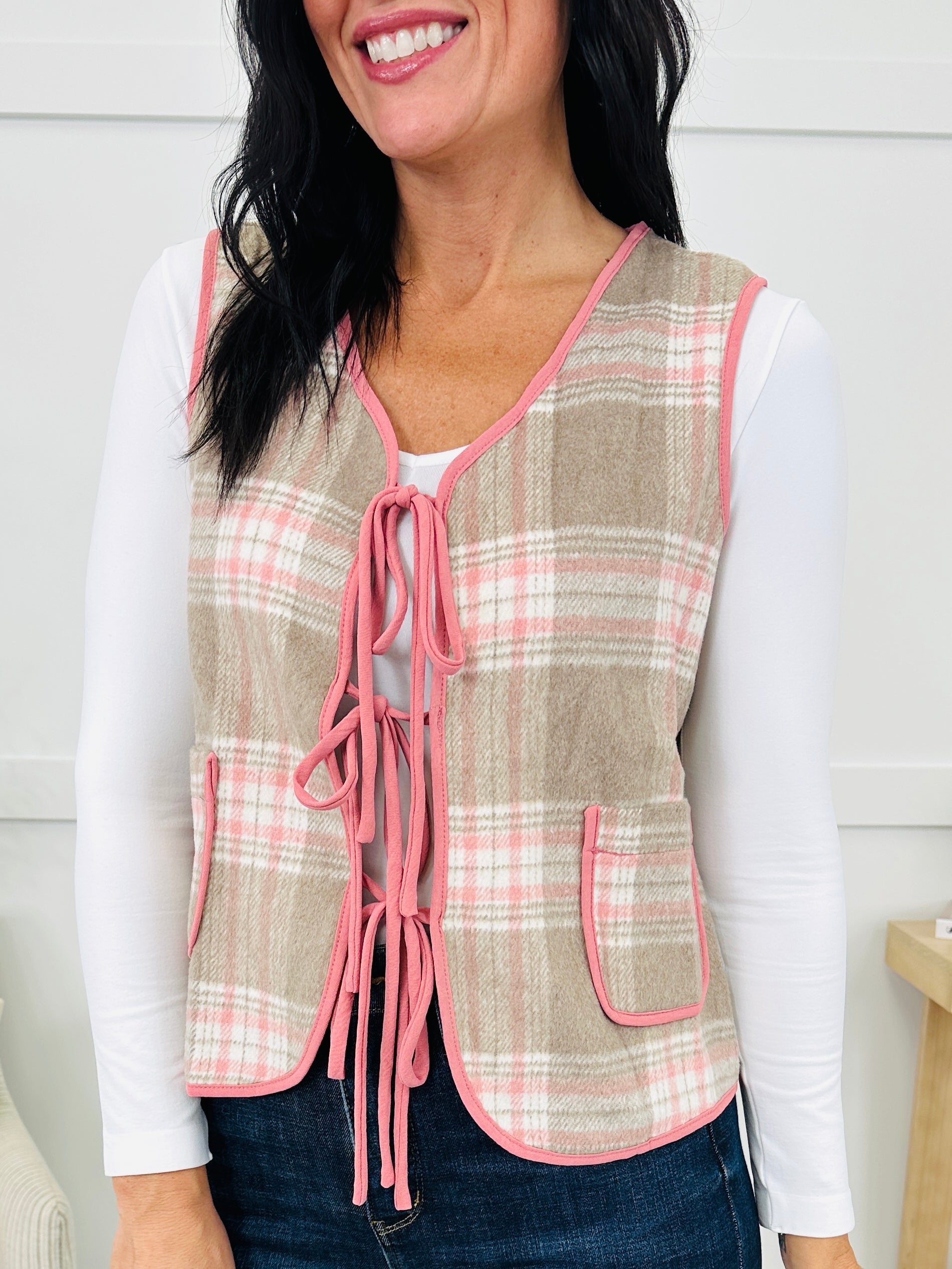 Checked Romance Vest