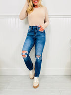 Bridge The Gap Cropped Straight Tummy Control Jeans