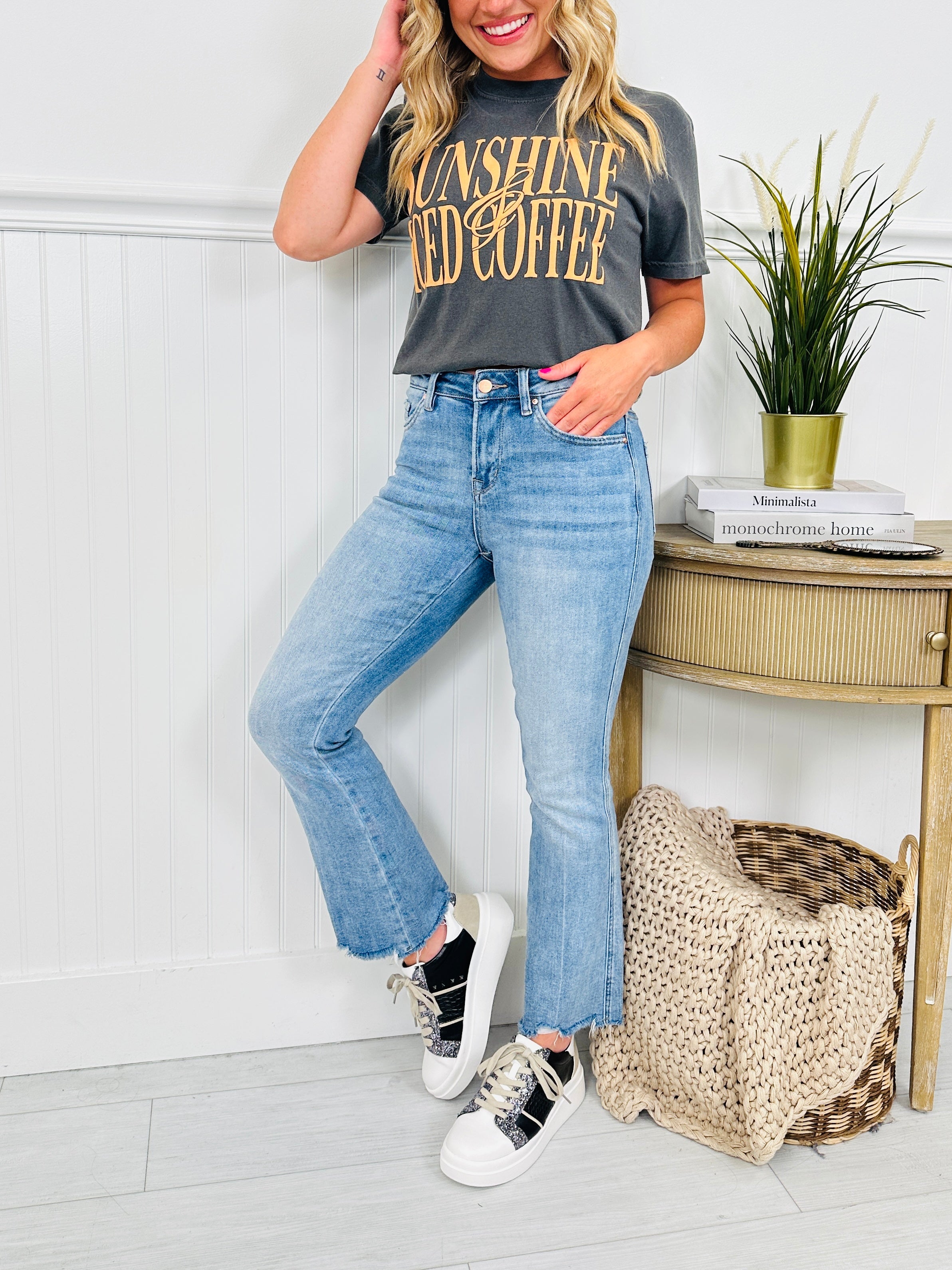 Kick Back And Relax Kick Flare Cropped Jeans