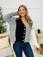 Side By Side Cardigan in Black/Grey
