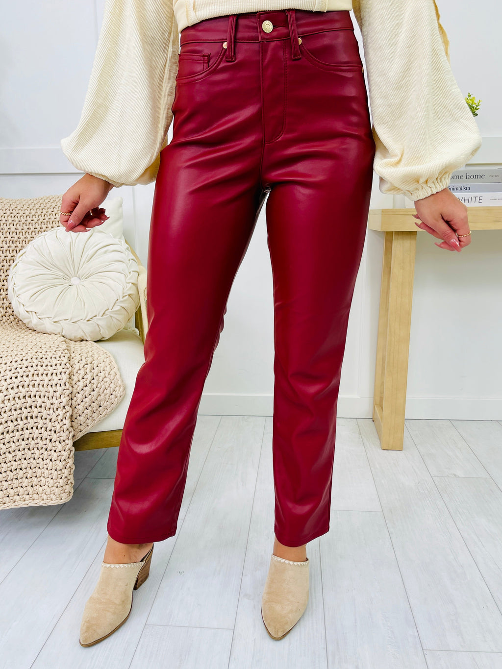Judy Blue Flawless Finish Tummy Control Faux Leather Pants