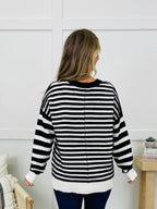 Stripe Shift Sweater in Black