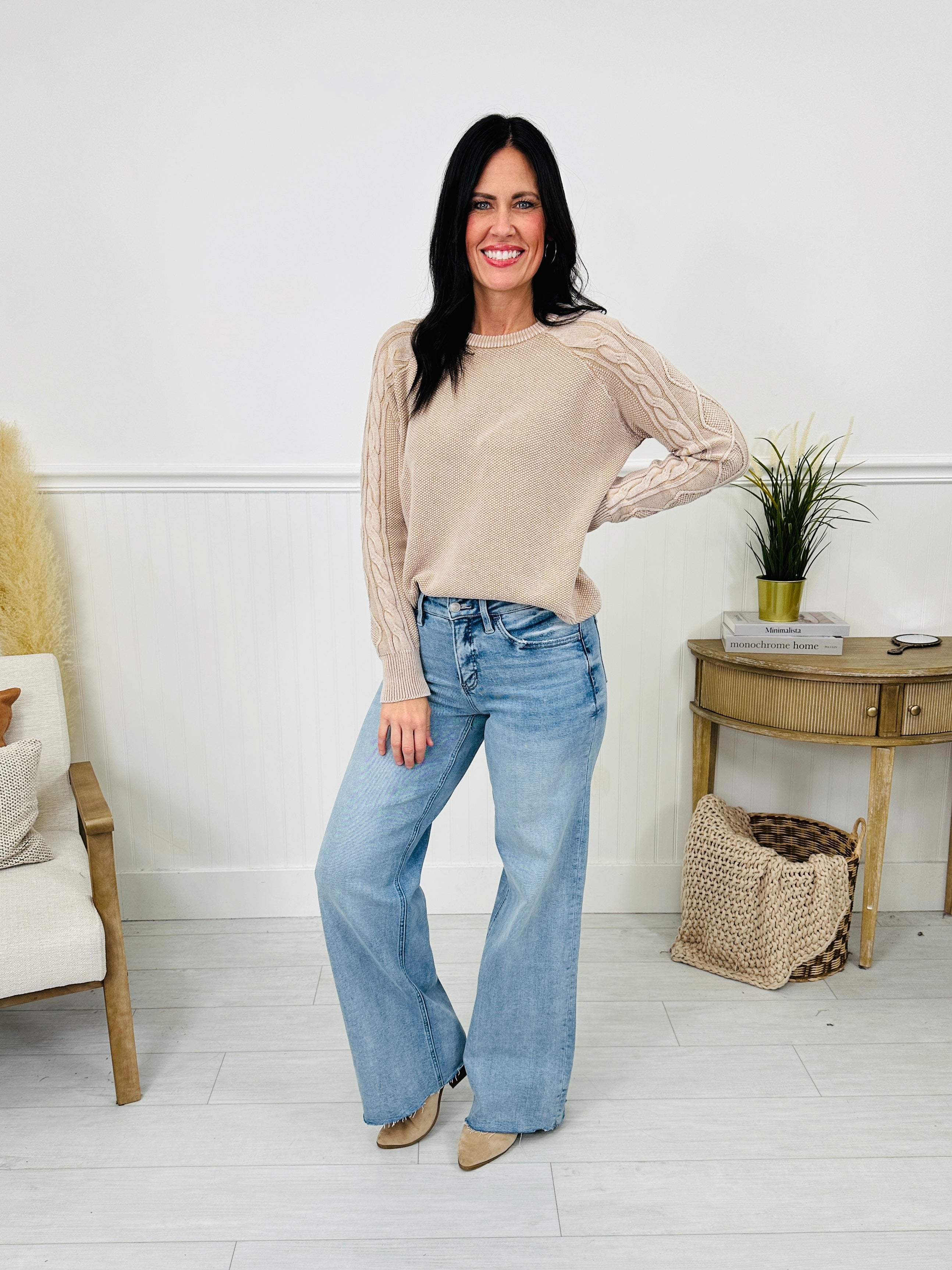 Power Moves Tummy Control Slim Wide Leg Jeans