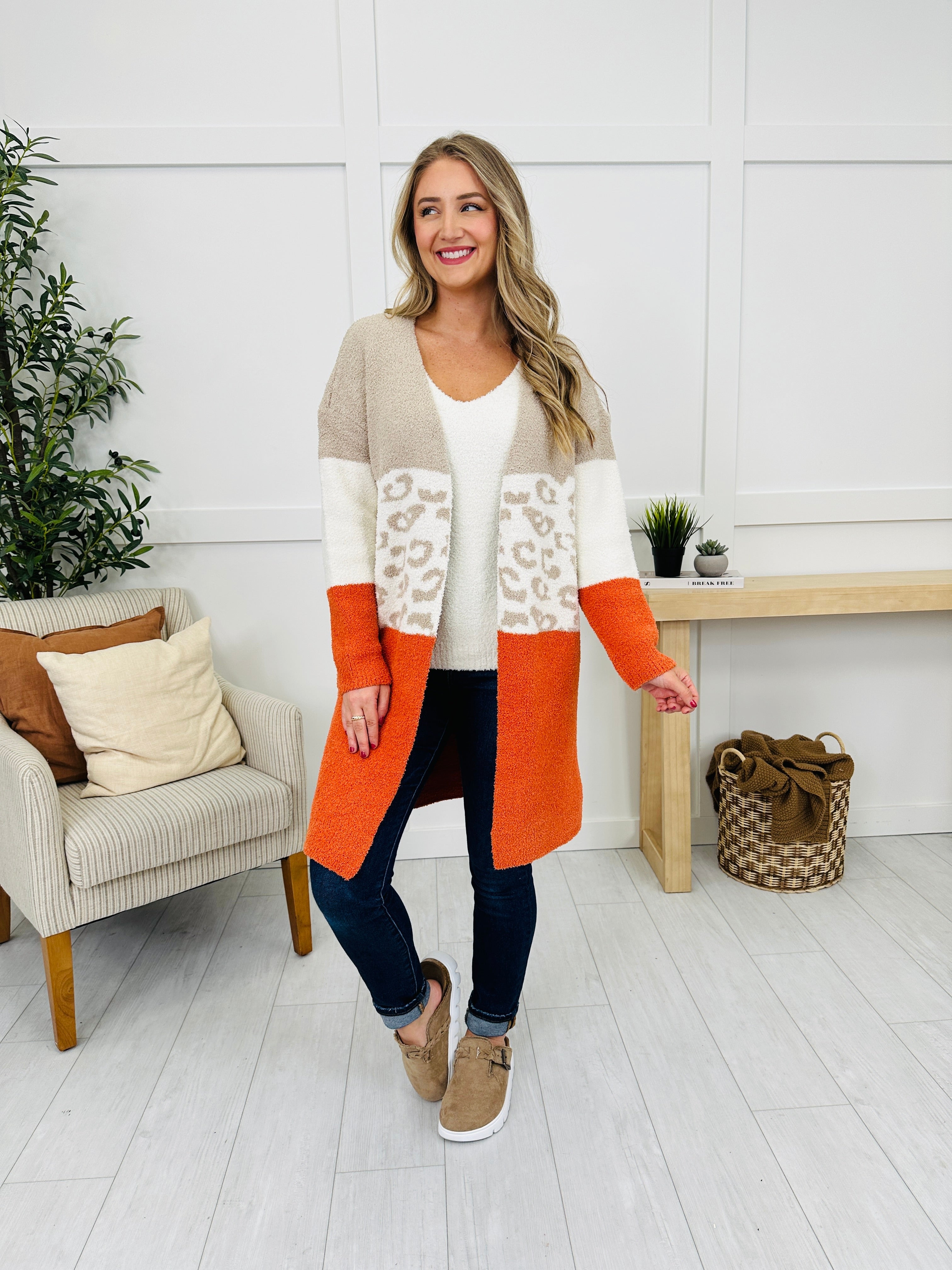 Stay Warm With Me Cardigan in Orange