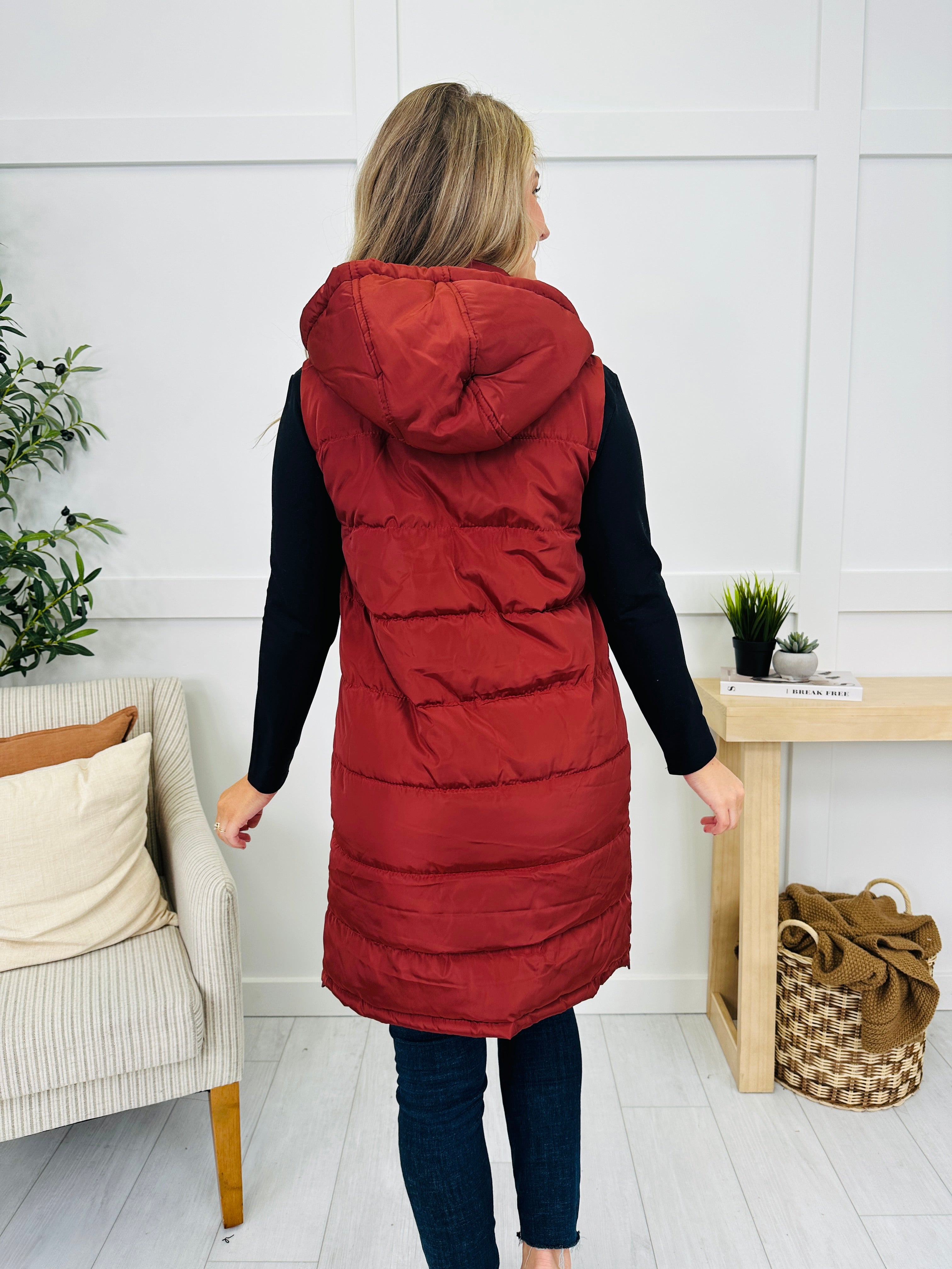 Holding Onto Warmth Puffer Vest In Brick