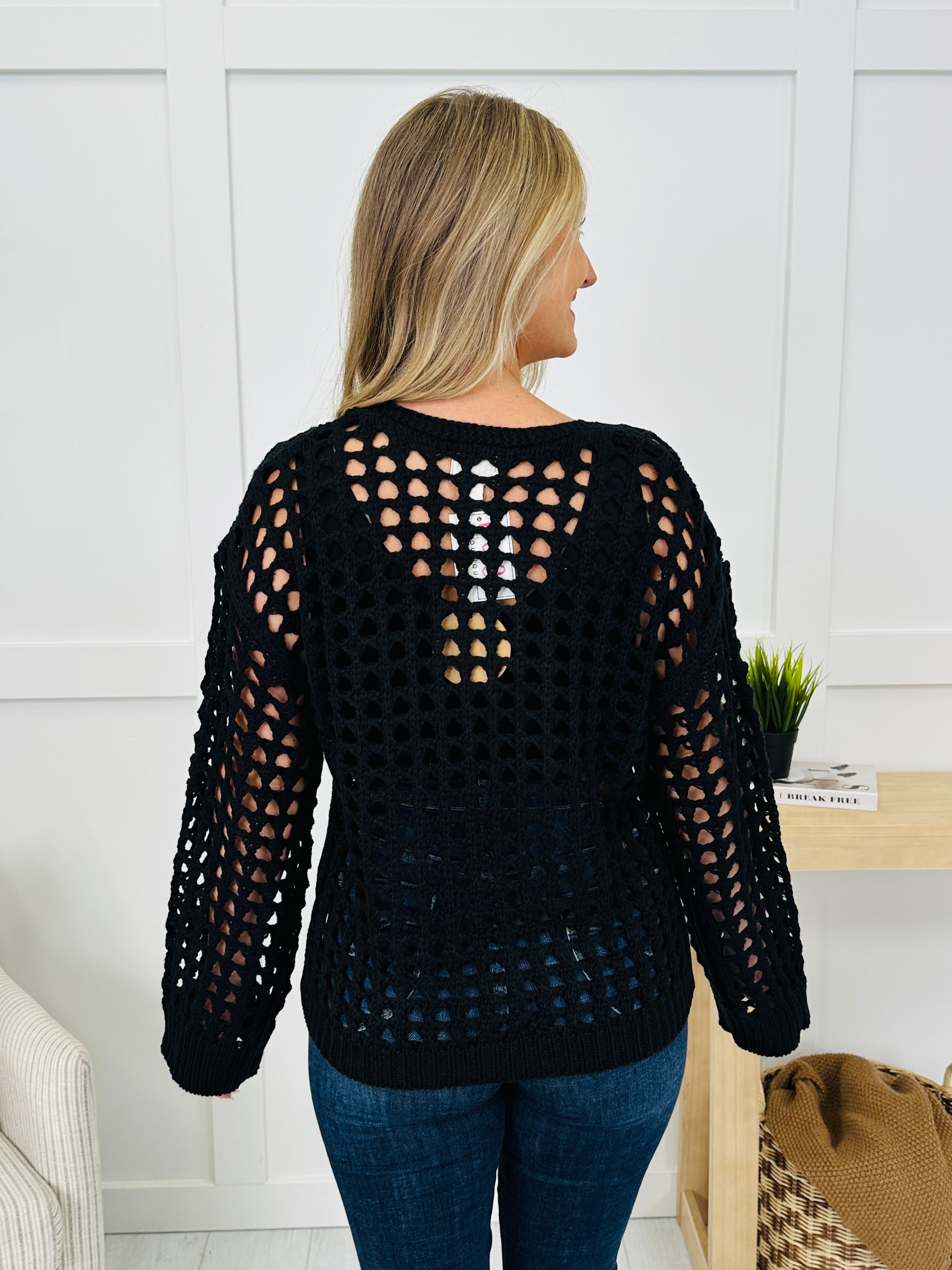 Cutout Crush Sweater in Black