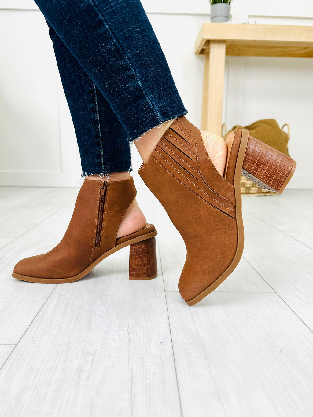Frame Out Booties in Tan