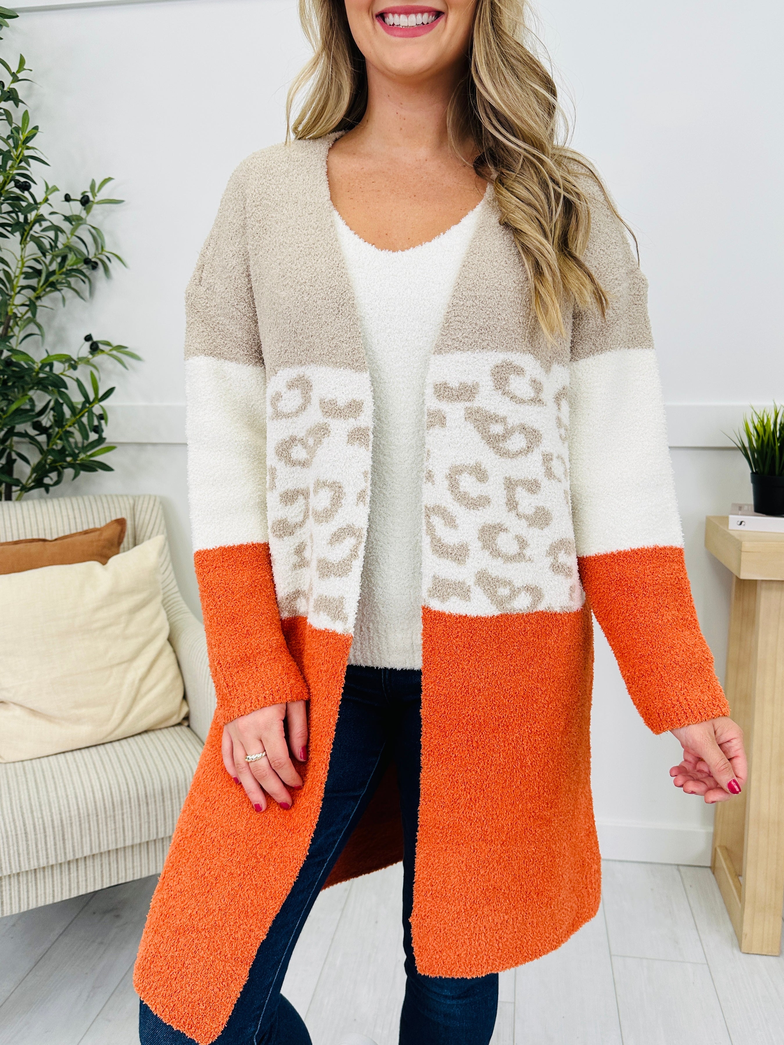 Stay Warm With Me Cardigan in Orange