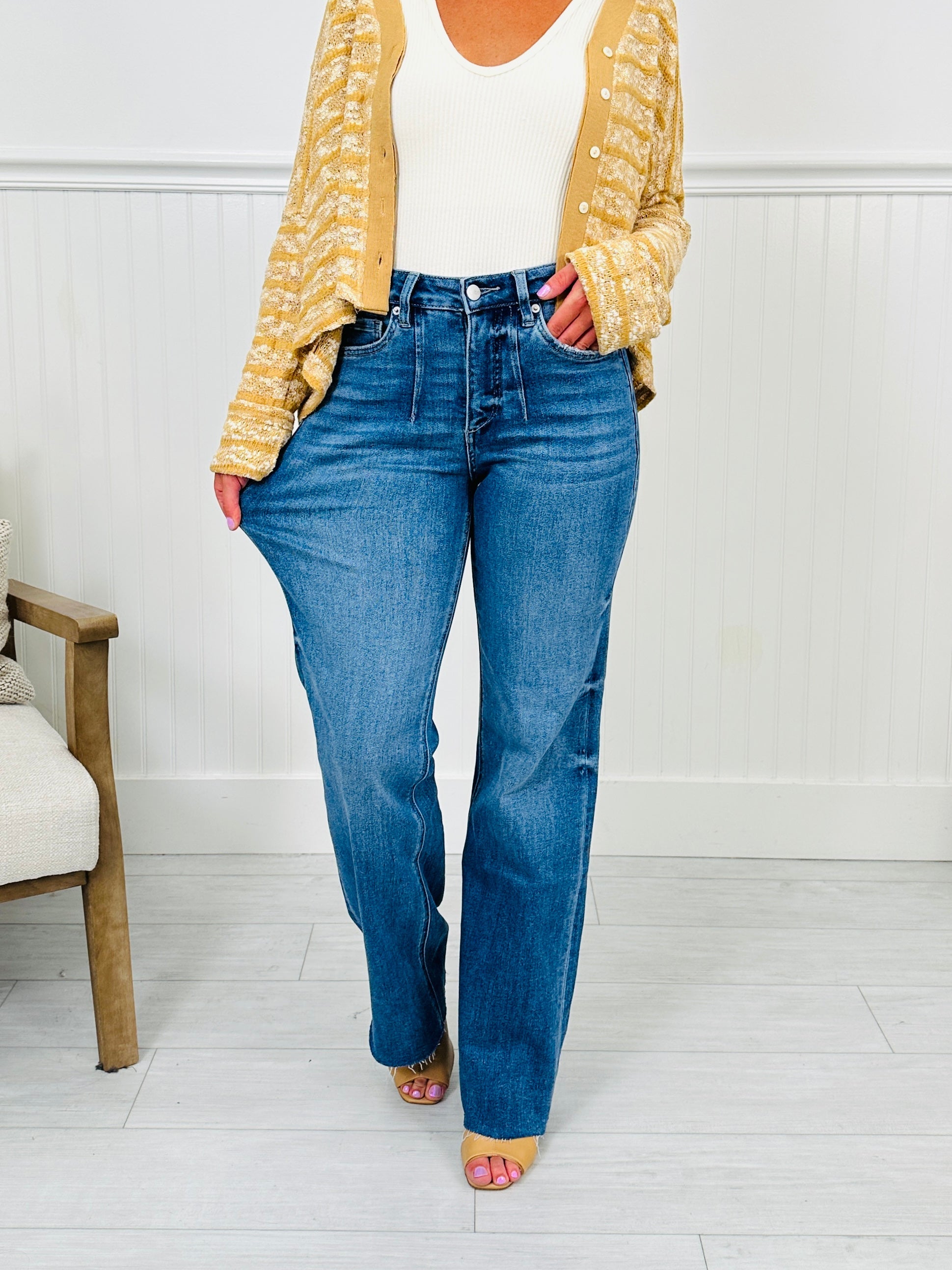 At The Front Wide Leg Tummy Control Jeans