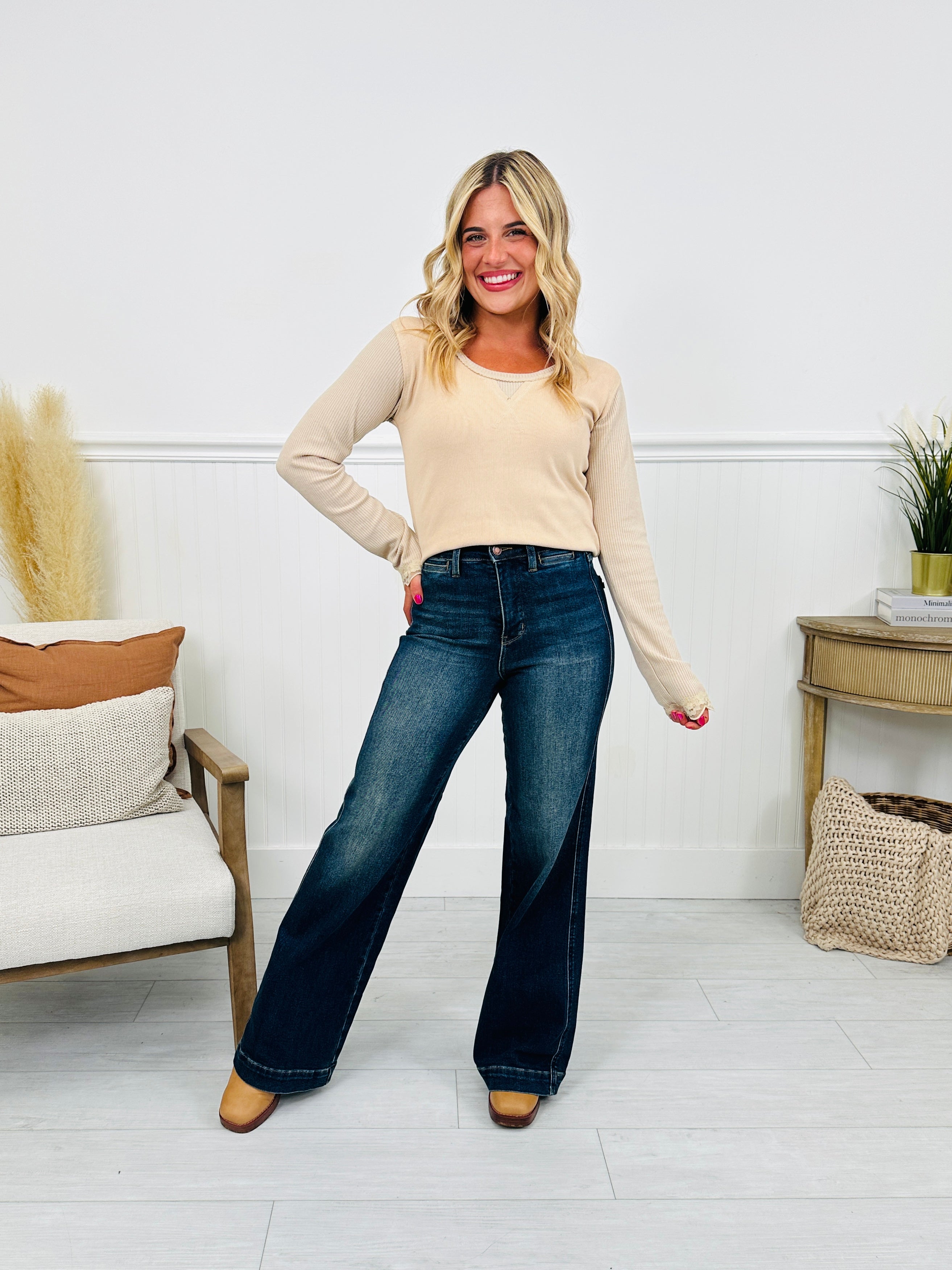 Judy Blue The One For Me Retro Wide Leg Jeans