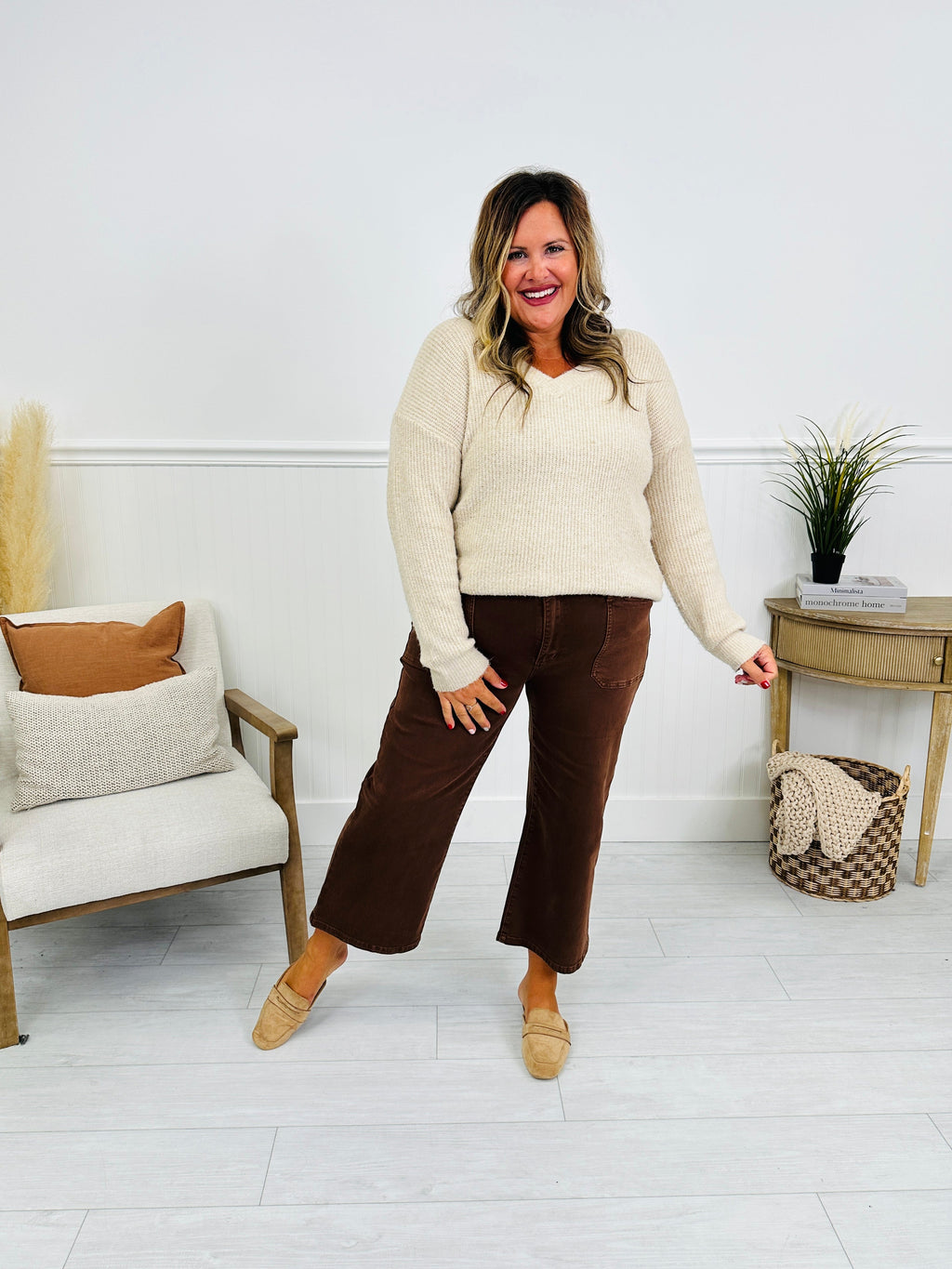 Judy Blue Melt In Your Mouth Chocolate Wide Leg Cropped Jeans