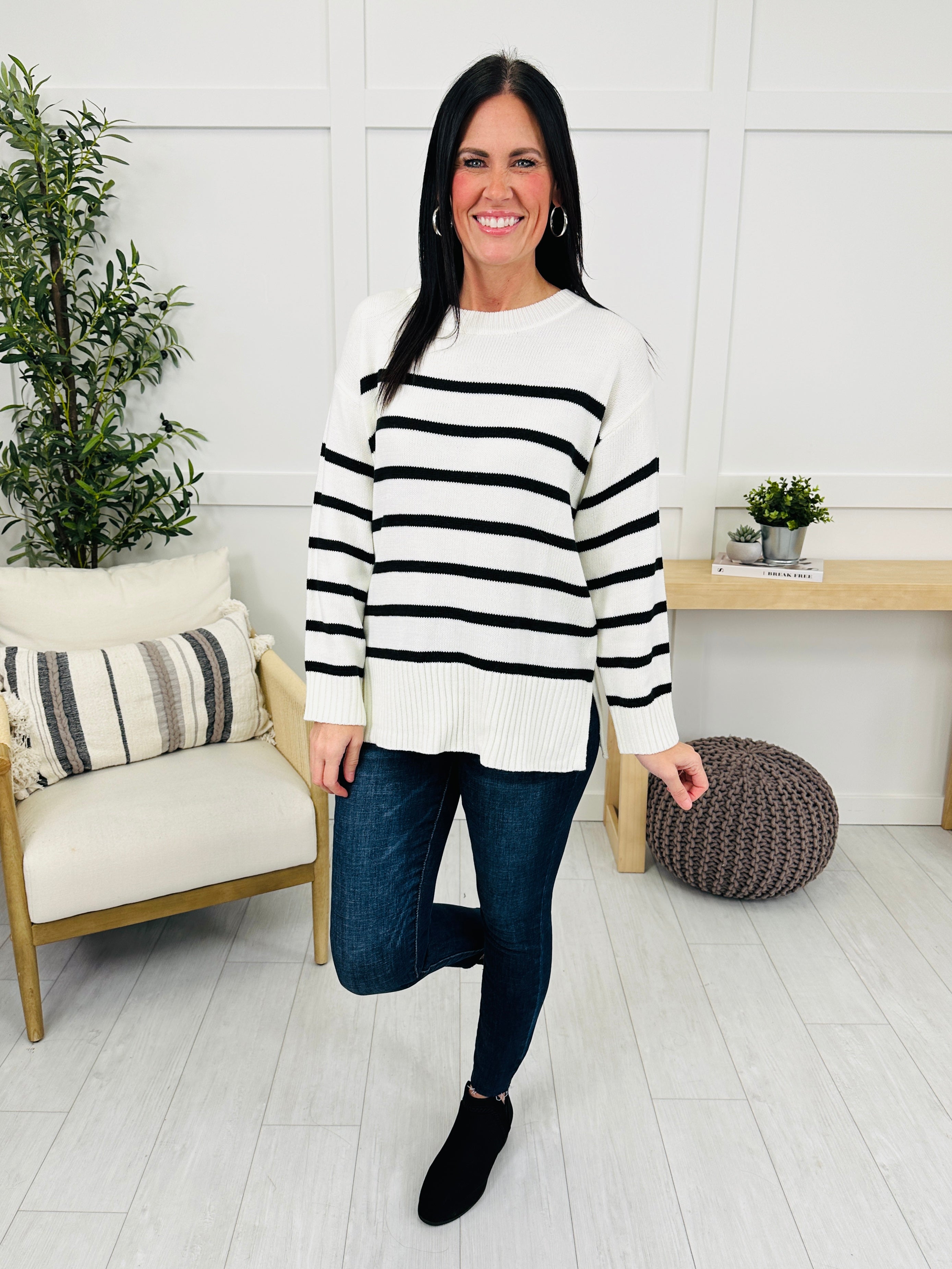 Falling Into Pattern Sweater in Ivory