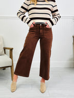 Judy Blue Melt In Your Mouth Chocolate Wide Leg Cropped Jeans