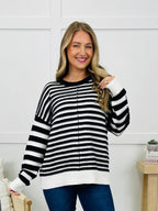 Stripe Shift Sweater in Black